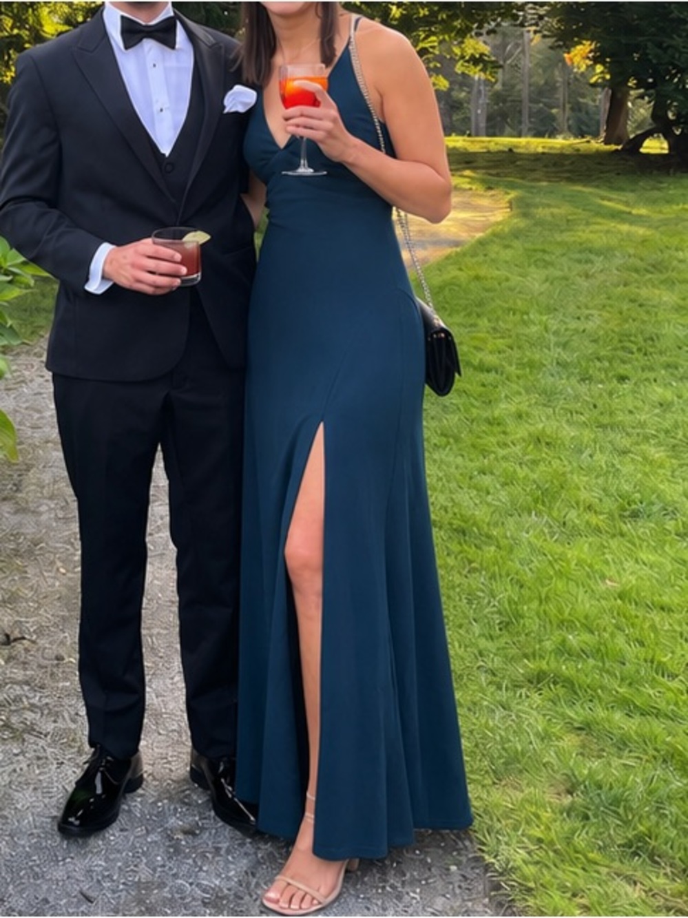 Lulus - Carried by Romance Dark Teal Sleeveless Maxi Dress
